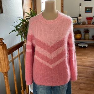 Sezane Blush Chevron Knit Sweater